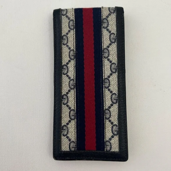 Vintage Gucci Glasses, Sunglass or Cigarette Case Blue GG Supreme Sherry Line - Picture 2 of 14